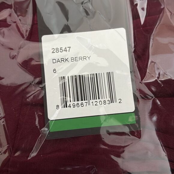 La Femme 28547 V-neck Split Leg Dress 6 Dark Berry NWT  $318 - Picture 3 of 3